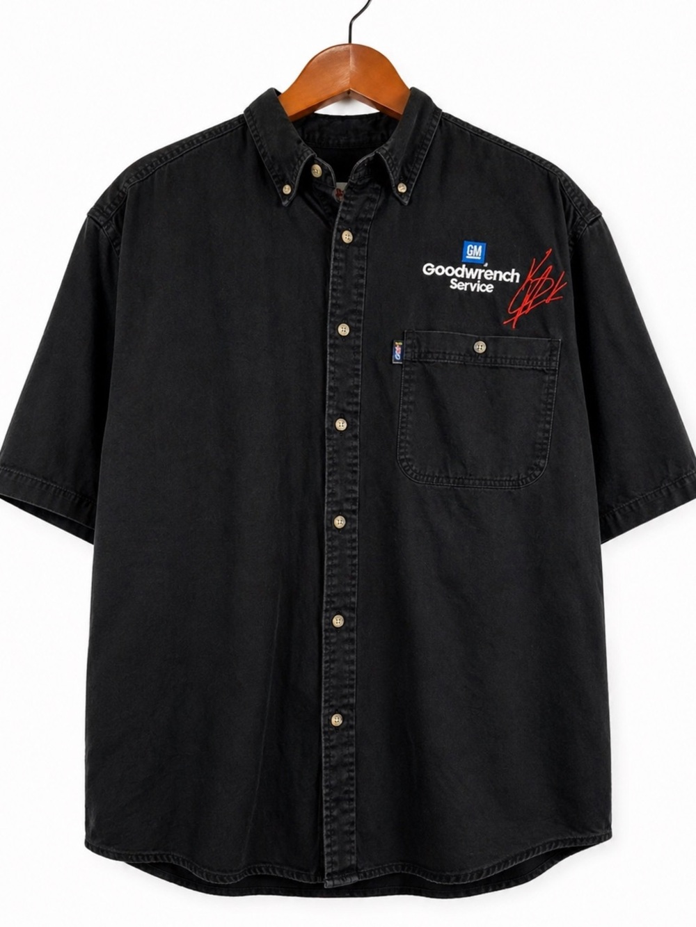 Kevin Harvick NASCAR Goodwrench Racing Button Up Shirt Mens XL Black Rare
